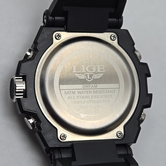 Men's LIGE Dream Digi Ana Chronograph Watch New Battery Month Day Date Alarm - Picture 9 of 11